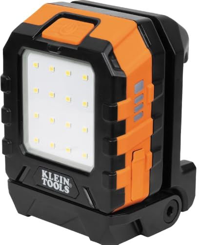 Klein Tools 56416 Rechargeable LED Work Light, 1000-Lumens, Magnetic Work Light with 3 Modes, 360-Degree Rotation and Kickstand, Compatible with MODbox Rail System