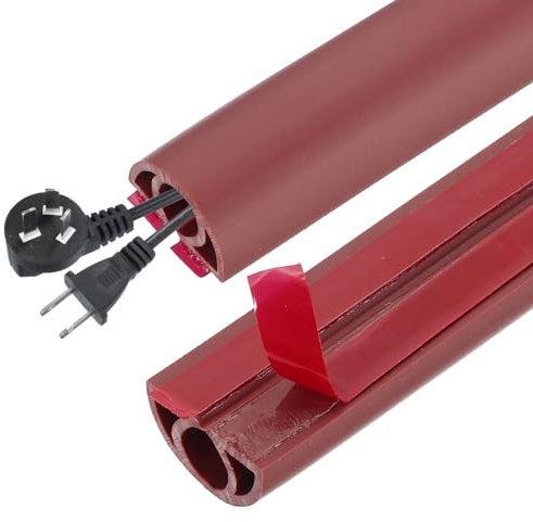 PATIKIL Selbstklebende Kabelkanal Rot, 2 cm x 3 Meters Flexibler Kabelkanal aus PVC, Kabel Sockelleisten Kabelbrücke für Kabelmanagement Schreibtisch Böden Wand Zuhause Büro Lager