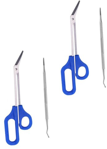 Tronchesino Unghie lungo Set 2 Pezzi in Acciaio Inox Blu | 2 Set, Uso Casa e Salone, Sicuro per Manicure, Formato Pratico per Cura delle Unghie
