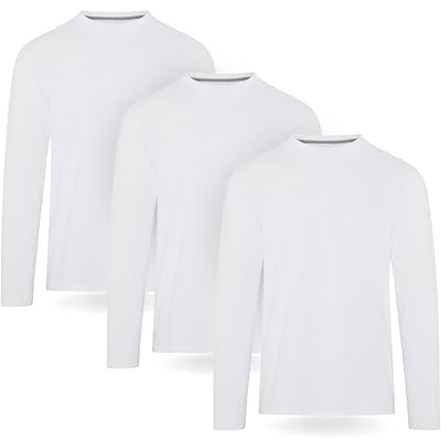 FM London T-Shirt à Manche Longue pour Homme, Tee-Shirt pour Homme, Coupe Flatteuse, Poids Premium, Col Ras-du-Cou en Coton Ultra Doux, Lot de 3