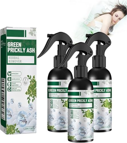 Green Prickly Ash Spray – Household Formula Spray, Green Prickly Ash Herbal Remover, Non-Staining, Remove Hidden Mites, Use On Mattresses, Bed Linens, Clothing, Floors And More (3)
