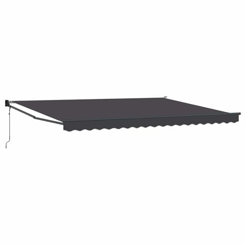 Brokky Toldo Motorizado 4X 2 m Toldo Articulado Eléctrico con Mando a Distancia para Terraza, Jardín-Antracita-4 x 2 m-Marco Antracita