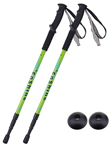 2 X Hikehobby® Antishock With Handle Trekking Walking Hiking Stick Pole (green)