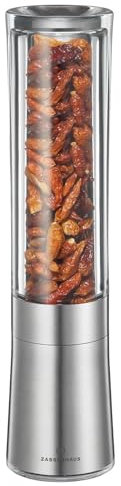 Zassenhaus Diavolo Chili Mill, Stainless Steel/Acrylic, Silver, 9 x 12 x 16 cm