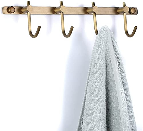 WINCASE Wand montiert Messing antik gebürstet Bronze Reihe Haken mit 3 Heavy Duty Europäischen klassischen Serie alle Kupfer Antik Rustikal klein von Fell Handtuch Rack Halter 4 Hooks