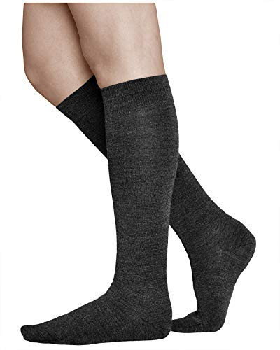 vitsocks Calcetines Lana MERINO Invierno Largos Hasta la Rodilla Mujer Calientes Cómodos, negro, 35-38