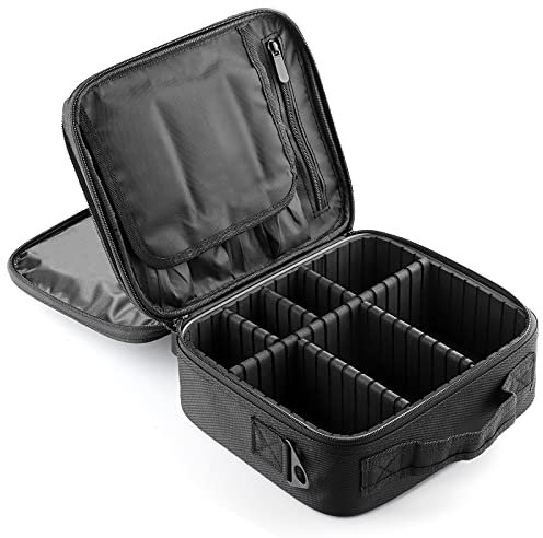 Kosmetiktasche Klein Damen Portable Reise Kosmetikkoffer Make Up Tasche Professionelle Schminkkoffer Organizer Schminktasche Beauty Case Wasserdicht Artist mit Einstellbaren Teiler(Doppelschicht)