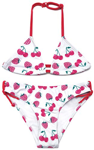SHEKINI Maillots de Bain Deux Pièces Enfant Les Filles Mignon Imprimé Bikini Triangle Réglable Halter Bikini Filles 2 Pièces Bikini de Plage pour 6-14 Ans