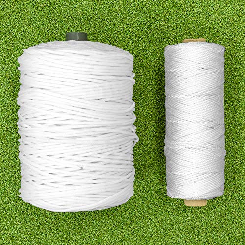 TITAN - Cordel de fijación de red industrial/deportiva de 2 mm o 4 mm, color blanco/azul (cuerda trenzada de 4 mm, blanco) – rollo de 500 g/1 kg – 1 pies/260 m de longitud – Cuerda para manualidades