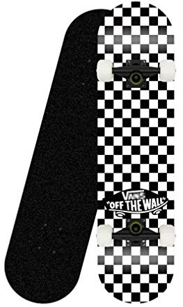 HUADUO Komplettes professionelles Standard-Skateboard, 31-Zoll-Skateboard aus schwarz-weiß kariertem Ahorndeck mit Doppelkick für Erwachsene, Kinder und Anfänger-Schwarzes weißes Rad der Halterung