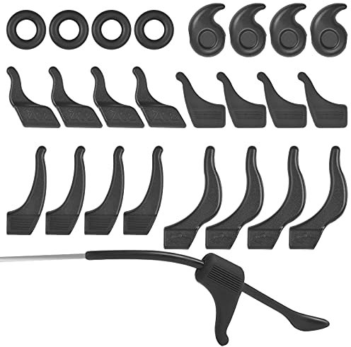 12 Paar Silikon Antirutsch Gläser Ohrhaken, Komfort Weich Gläser Ohrbügel Brillenbügel Fassungshalter Ohr Grip Haken, Brillen Antirutsch Halter für Sportbrillen Sonnenbrille Lesebrillen ( Schwarz)