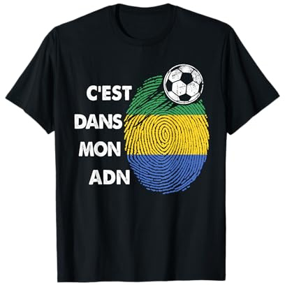 Drapeau Gabon Cadeau Foot Gabon C'est Dans Mon ADN T-Shirt