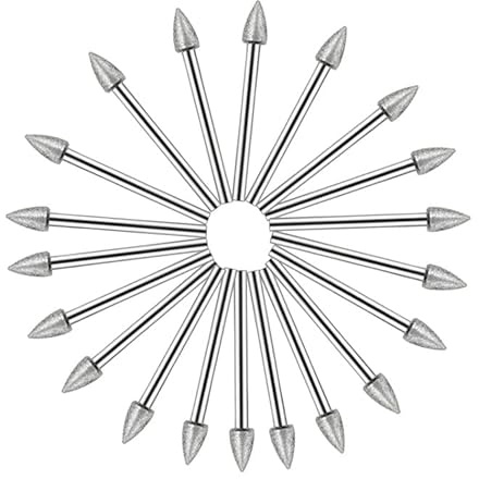20Pieces 3MM Shank Brazed Diamond Grinding Head Olive Shape Burrs Carving Peeling Bits For Jade Stone Glass Metal Ceramic Mill