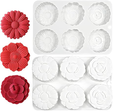 mostsom 6 Flower Silicone Cake Mold Handmake DIY Bread Mould Silicone Moulds For Cake Mooncake Mold Cake Tools