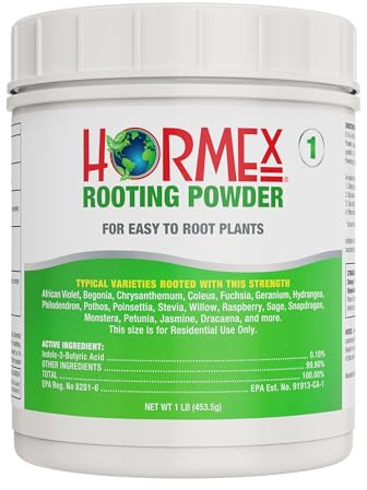 Hormex Rooting Powder #1 (0.10 IBA)- Rooting Hormone for Delicate Houseplants, Garden Herbs & Succulent Cuttings - Root Stimulator for Plant Cloning - Strong Growth for Maximum Propagation Success,1LB