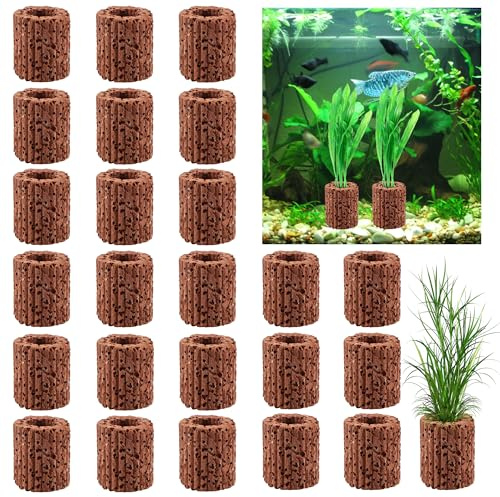 25 Stück Aquarium Keramikringe, Aquarium Wasserpflanzen Fester Ring | Wasserflora Landschaftsbau Festen Ringe, Fisch Tank Pflanzen Schwerkraft Ring, Aquarium Flter Ringe, Aquarium Dekoration