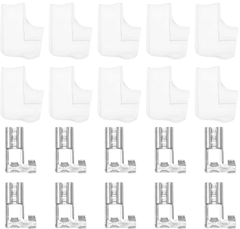 Flachstecker Crimpklemmen Sortiment - 2 Größen (4.8mm & 6.3mm) Kabelschuhe mit Isolierhülsen für KFZ, Elektronik & Haushalt - 150-teilig Set (100, 4.8mm)