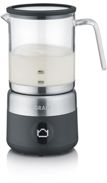 GRAEF MS802EU – mjölkskummare, elektrisk, upp till 500 ml mjölkskum i barista-kvalitet, avtagbar glaskanna, 5 program, automatisk avstängning, pekskärm, svart
