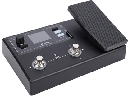 Asixxsix Processeur Multi-effets avec Pédale D'expression, 8 Modules, Processeur D'effets de Guitare pour Boîte de Son, Guitare électrique, Amplificateur de Boucle de Basse