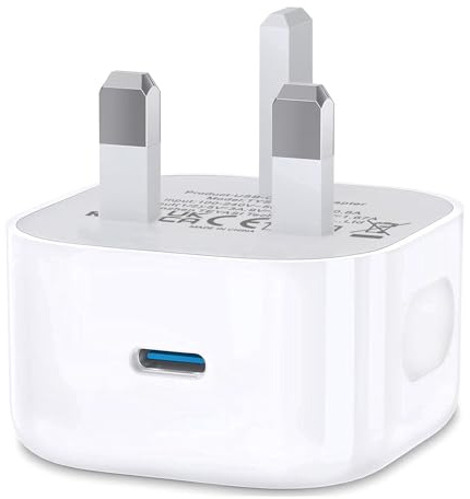 USBC Fast Charger Plug UK, USB Type C Plug Phone Fast Charge Head for iPhone 17 Pro Max Air 16e 16 Plus Pro Max 15 14 13 12 11 SE XR XS 8, Apple Watch iPad Pro Mini Air,USB-C Port Wall Charging Plug