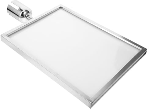 POPETPOP A3 Silver Airport Sign Holder for Retractable Belt Barrier Safety Barrier Sign Holder with Queue Line Pole for Crowd Control and Airport Queuing
