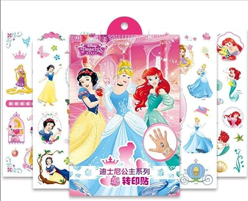 Temporäre Tattoos Auto Tattoo Stickers Set Party Favor Tattoo Aufkleber (4 Blätter) (princess)