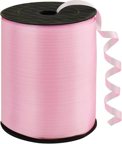RIBBOOO Rosa 450 Meters Geschenkband 5mm Luftballons Band Geschenkverpackung für Weihnachtsdeko Ballonverschlüsse Geschenkverpackung Hochzeitsdeko Geburtstag Party Dekoration