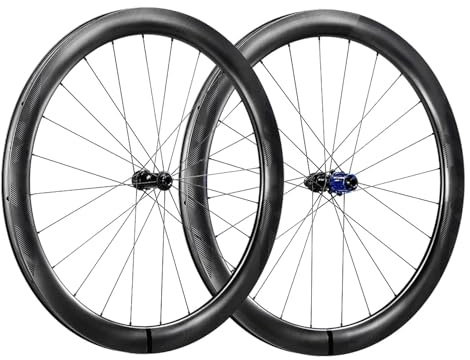 Generisch Ultraleichter Rennrad-Laufradsatz aus Carbon, 1180 g Keramik-Ratschennabe mit 60 Zähnen, schlauchlose Drahtreifen-Scheibenbremse(50MM,DISC-Centrelock HG)