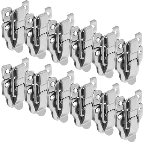 ADOCARN 12 Stück Vintage Inspizierte Metall Truhenverschlüsse aus Eisen mit Schrauben Robuster Kastenriegelschloss für Holzkisten Schmuckkästchen und Gitarrenkoffer im Retro Stil