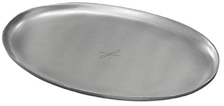 Kerzenteller, Dekoteller Oval Silber 10 x 17 cm