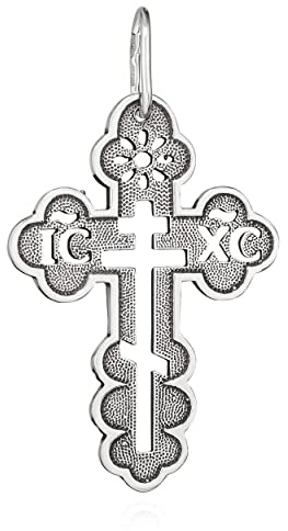 NKlaus croce d'argento croce crocifisso argento 925 ciondolo ortodosso battesimo k81