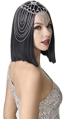 BABEYOND 1920s Stirnband Damen Haar Kette Gatsby Kostüm Accessoires 20er Jahre Flapper Blinkendes Haarband