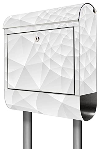 banjado® Standbriefkasten Edelstahl mit Zeitungsfach Motiv Nautilus/Briefkasten mit Standfuß/Edelstahl Briefkasten freistehend - A4 Einwurf inkl. 2 Schlüssel