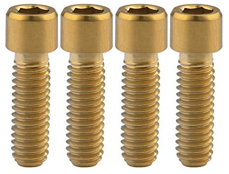 Ruifu M4 x 10 13,5 15 20 25 mm kleine Innensechskantschraube Fahrrad Hinter-/Umwerfer H/L Einstellschrauben 4 Stück (M4 x 15 mm, Gold)