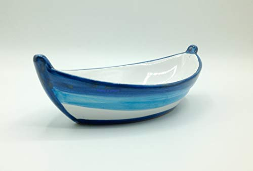 Barca in ceramica Siciliana Blu lunghezza 20 cm Hand made in Sicily