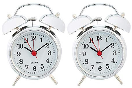 PEARL Retrowecker: 2er-Set nostalgische Retro-Glockenwecker mit Quarzlaufwerk (Quarz-Wecker, Wecker mechanisch, Mechanischer)