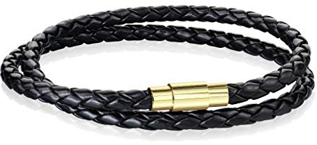 Tapsi´s Coolbodyart ® PU-Leder Armband für Herren und Damen Schwarz, Braun geflochten mit Magnetverschluss Silber, Gold, Schwarz, Roségold