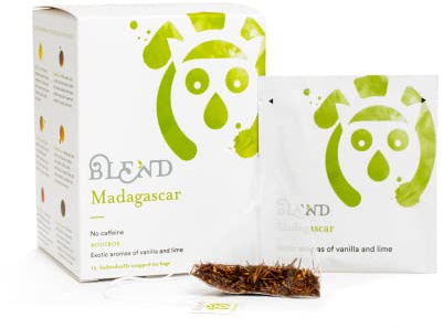 Blend Tea | Rooibos del Madagascar Aromatizzato Vaniglia e Lime | Rooibos Africa e Vaniglia | Tè Rosso del Deserto 15 Piramidi (30 Gr)