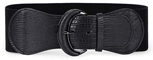 WERFORU Dehnbarer breiter Taillengürtel der Frauen für Kleid Damen elastische Gürtelhakenschnalle