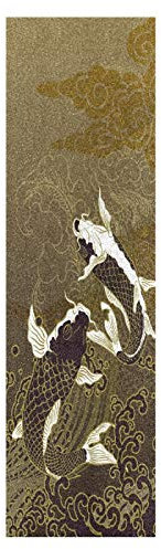 Mnsruu Kunst Japanischer Koi Fisch Skateboard Griffband Sandpapier Griptape Rutschfestes Blasenfrei Blatt 1 Stück Longboard Aufkleber Scooter 22,9 x 83,8 cm
