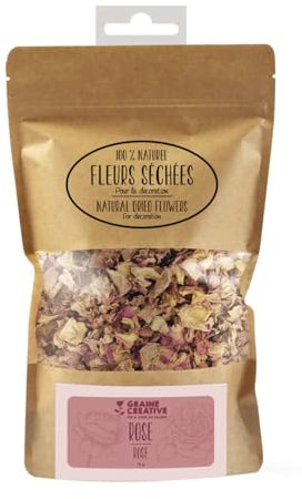 Graine Créative Fleurs séchées Pétales de Rose - Deco Bougie Savon