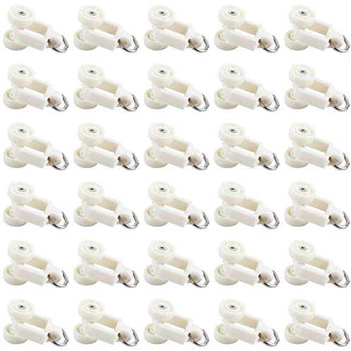 MenYiYDS - 30 piezas de polea de riel estilo europeo | freno de rollo de cortina de riel interior I rollo de cortina lavable I deslizador de gancho de cortina