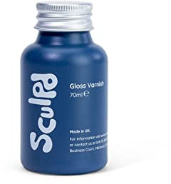 Sculpd Clear Varnish for Air Dry Clay - Premium Clear Gloss Finish For Pottery & Acrylic Paint - Waterproof, Scratch Resistant, Colorless Ceramic Sealer - Hobbies Arts & Crafts DIY, 70 ml