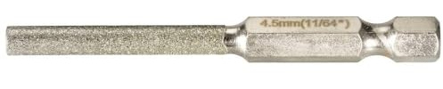 Makita D-73754 Rundfeile 4,5 mm, Diamantbestückt, mit 1/4 Sechskantaufnahme für Schrauber, zum Feilen von Sägeketten mit 3/8 Teilung und 1,1 oder 1,3 mm Treibgliedstärke, 1 Stück