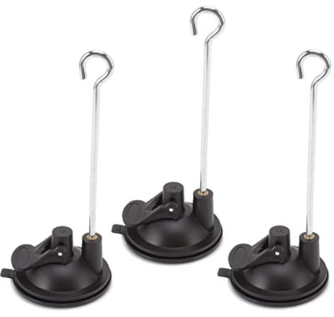 3 Pcs Bird Feeder Wall Mount Window Suction Cups with Hooks Suitable for Wind Plant Decoration Hanging