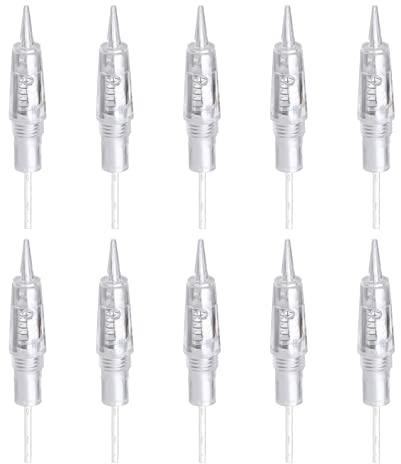 CP 10 Stück Permanent Make Up Cartridges 1R/1P Edelstahl Einweg Cartridge für Permanent Make Up Maschine für Augenbrauen,Eyeliner