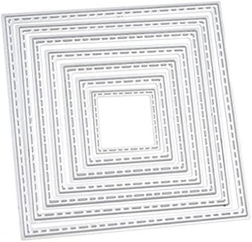 7 quadratische Stanzformen für Kartenherstellung, Stanzschablonen für Bastelarbeiten, Scrapbooking, Fotoalbum, dekorative Prägepapier-Stanzformen für Kartenherstellung, Vorlage