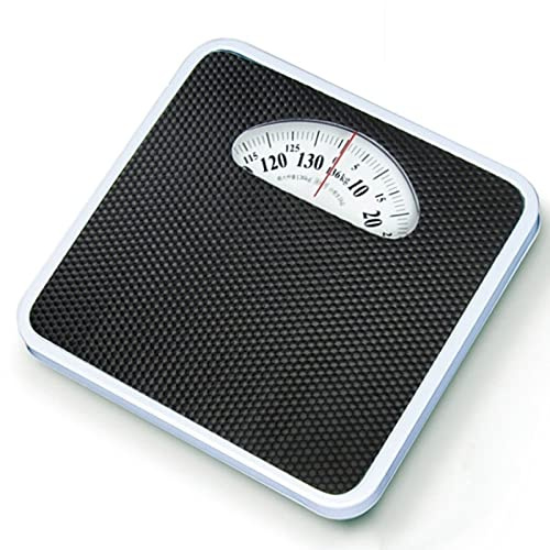 LEKLAI Mechanical Bathroom Scales, Height and Weight Scale, anti-Skid Rubber Surface Extra Large Numbers, no Battery, Durable, Accurate and Reliable, Bedroom and Bathroom (Color : Black)
