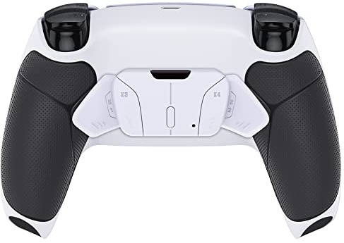 eXtremeRate Programmierbar RISE4 Remap Kit für ps5 Controller BDM-030/040/050, Remapper Board & Gummiert Grips Rücken Gehäuse/Case & Back Paddles Buttons für ps5-Schwarz&Weiß