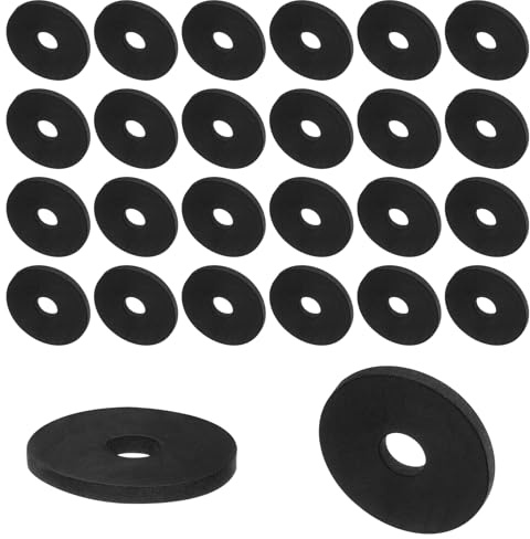 QUARKZMAN 30Stk Gummi Unterlegscheiben Gummi Abstandshalter 20mm AD 5,3mm ID 2mm Höhe Runde Gummispacer Distanzhülsen Gummibuchse Ösen Dicke Gummischeiben für Haus Auto Zubehör Schwarz